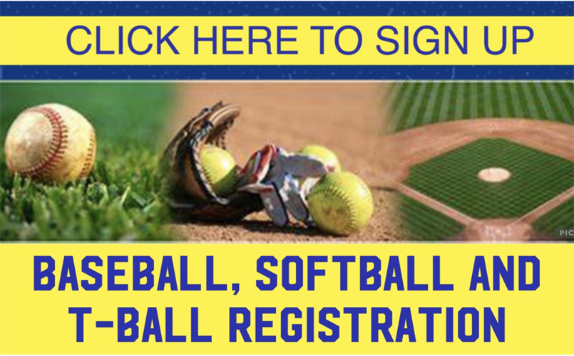 Spring 2023 Baseball, Softball & T-Ball Sign Ups