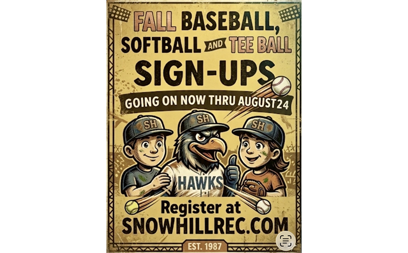 2026 FALL Baseball, Softball and T-Ball Registration